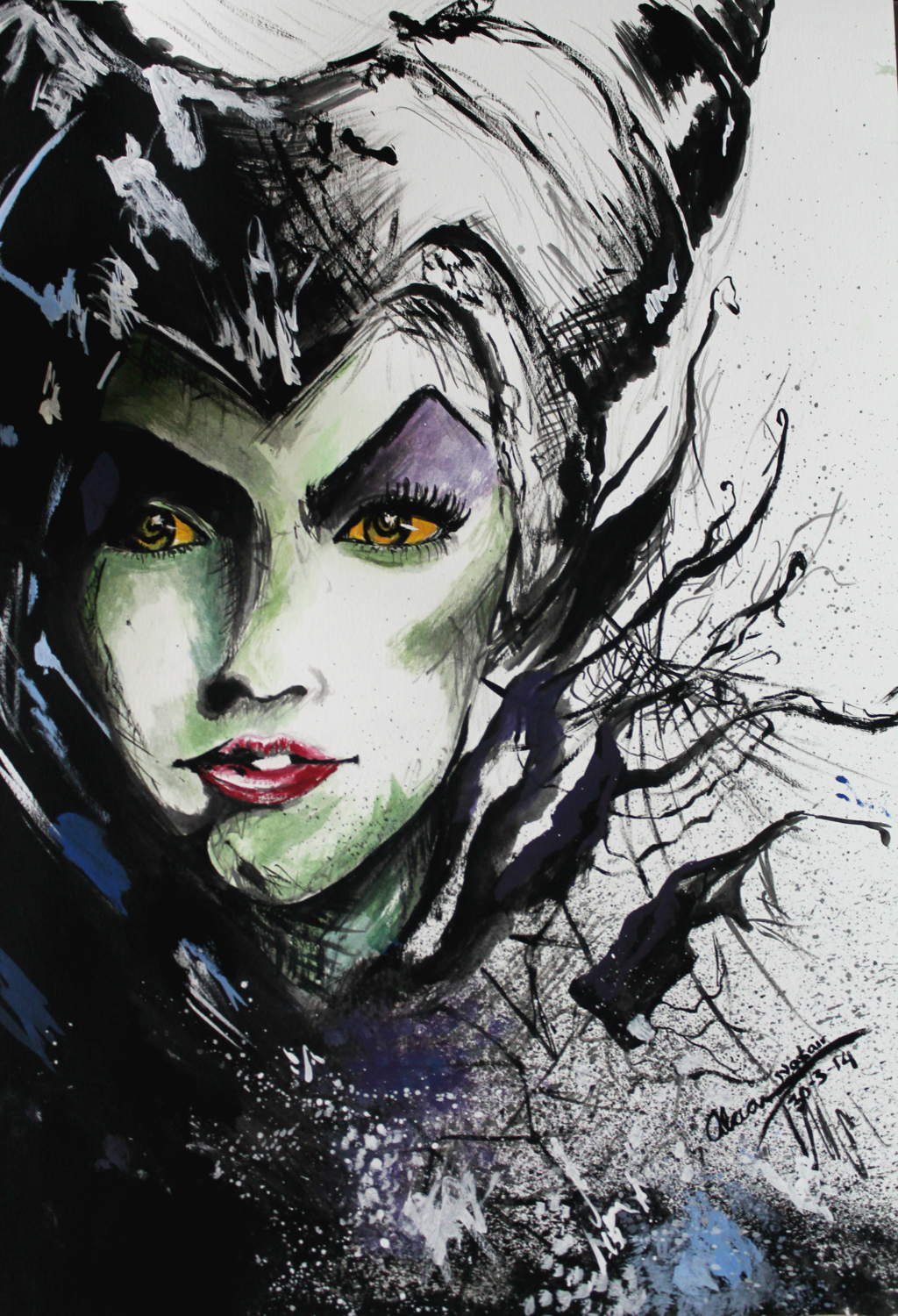 1024x1500 Unoriginal] Maleficent By On @ - Maleficent Painting