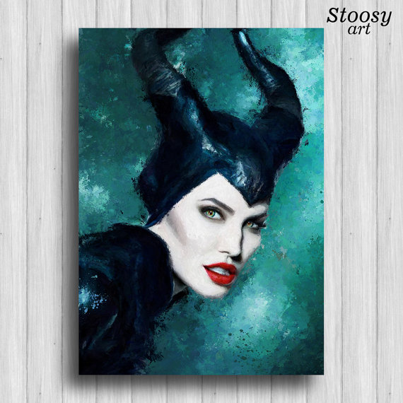 570x570 Maleficent Poster Disney Painting Angelina Jolie Art - Maleficent Painting