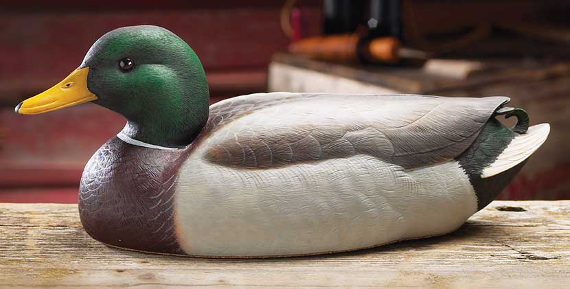 830x421 Mallard Drake Hand Painted Duck Decoy Sculpture - Mallard Duck Painting
