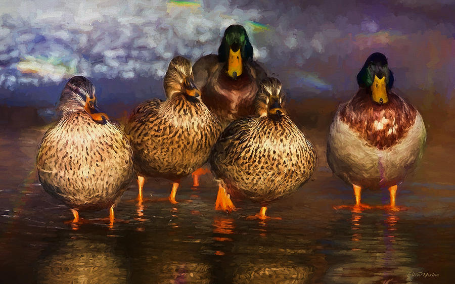 900x562 Mallard Family - Mallard Painting