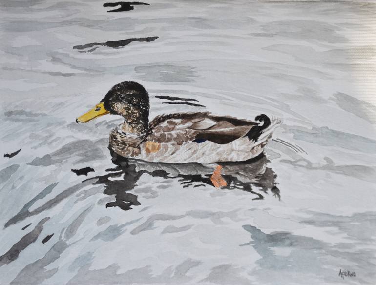 770x584 Saatchi Art The Mallard Painting By Afekwo - Mallard Painting