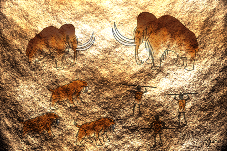 750x500 Cave Painting By Azophel - Mammoth Cave Painting