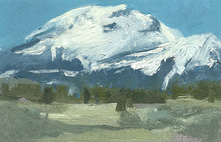 761x489 Original Oil Painting Mammoth Mountain - Mammoth Painting