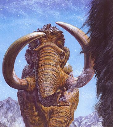 366x412 Southward Trek (2002) Subject Woolly Mammoths Migrating Mark - Mammoth Painting