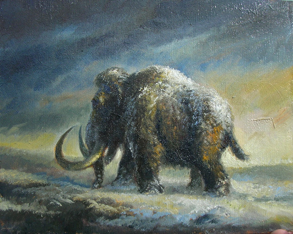 576x461 Bob's Art Du Jour Did You Ever Feel Like A Mammoth - Mammoth Painting