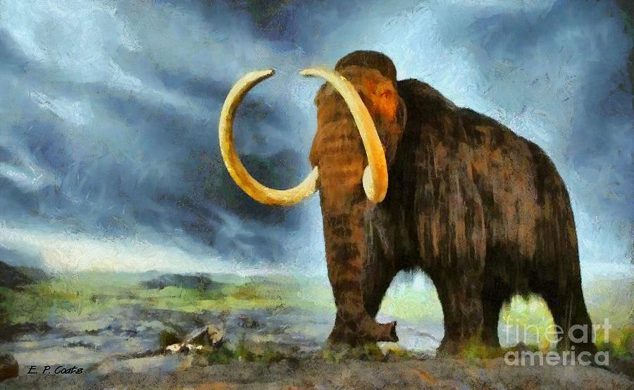 900x554 Wooly Mammoth Painting By Elizabeth Coats - Mammoth Painting