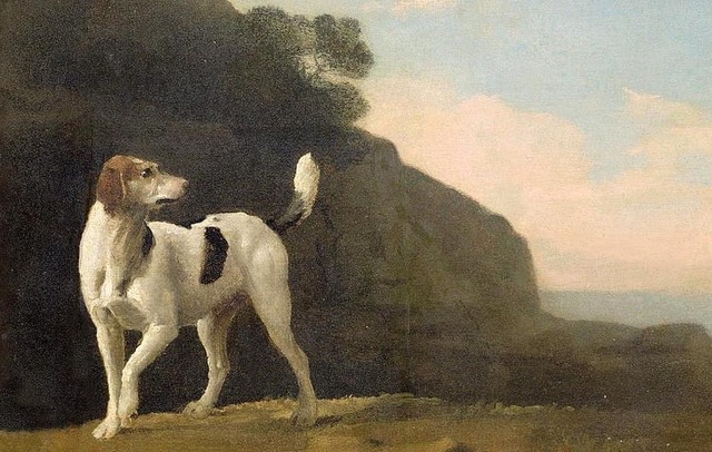 640x406 Huge Oil Painting Nice Dog Lovely And Cute Animal Man's Best - Man And Dog Painting