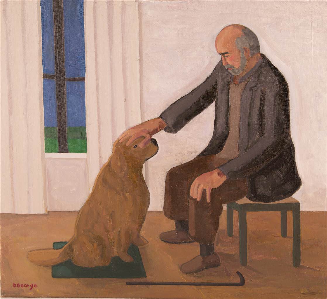 1118x1024 5 Paintings Of Pets National Pet Day Art Gallery Blog - Man And Dog Painting