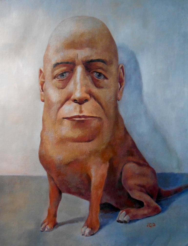 770x1009 Saatchi Art Dog Man Painting By Javier Prada - Man And Dog Painting