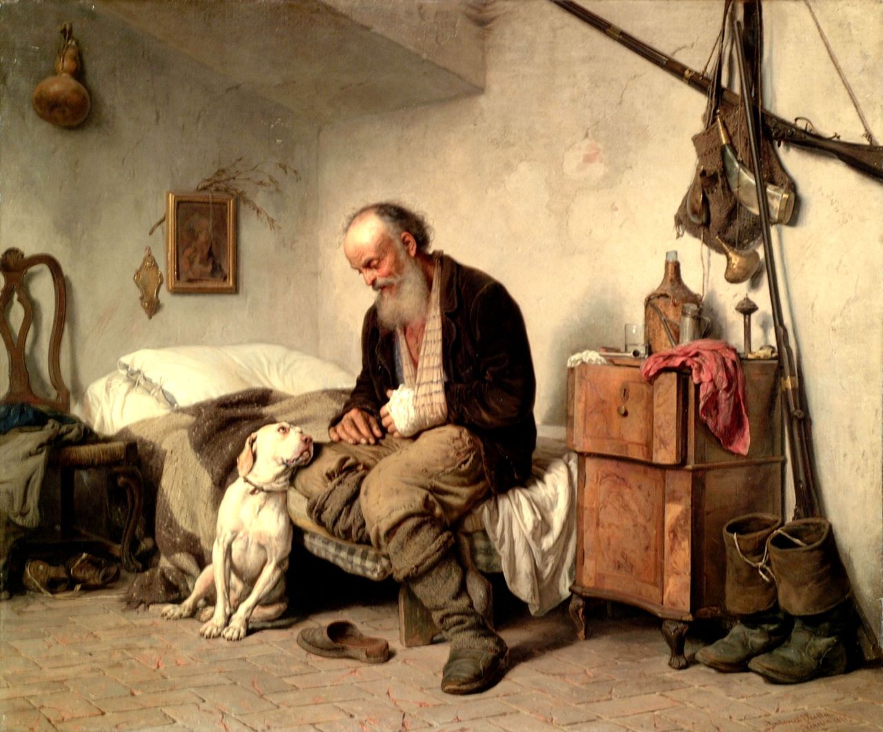 1280x1061 Tywkiwdbi (Tai Wiki Widbee) A Man And His Dog - Man And Dog Painting