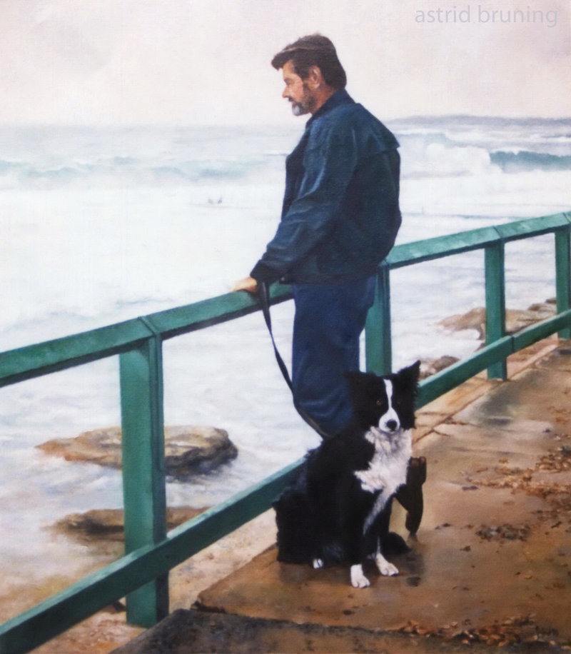 800x916 A Man And His Dog Oil Painting By Astridbruning - Man And Dog Painting