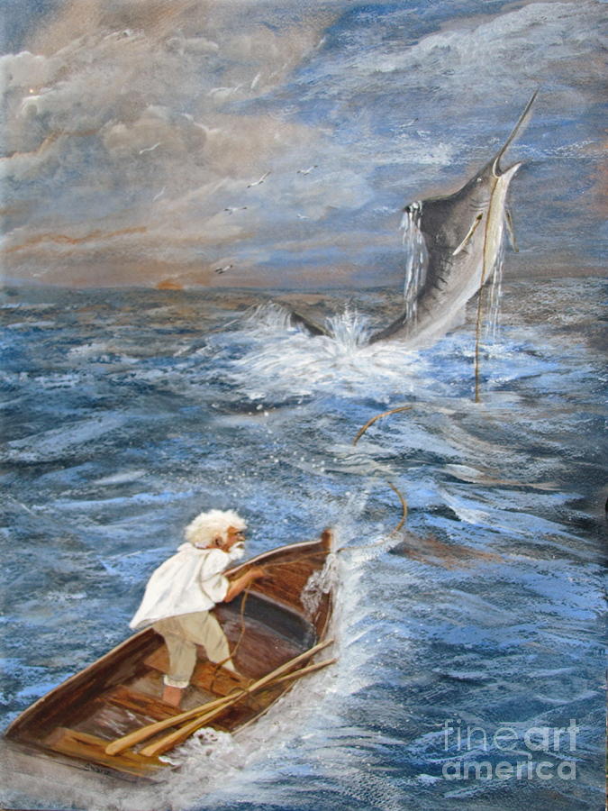 675x900 The Old Man And The Sea Painting By Sharon Burger - Man And The Sea Painting