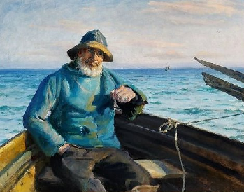 349x274 Descriptive Language In The Old Man And The Sea - Man And The Sea Painting