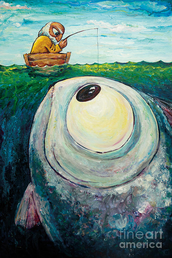 602x900 The Oldman And The Sea Painting By Teodor Severyn - Man And The Sea Painting