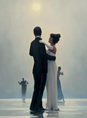 296x400 Dance Me To The End Of Love By Jack Vettriano, Actually My - Man And Woman Dancing In The Rain Painting