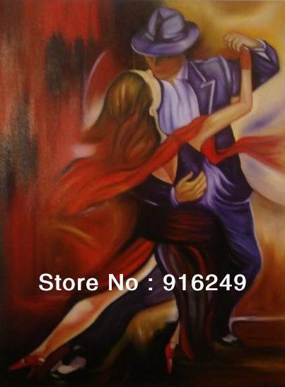 403x548 Free Shipping Handmade Oil Painting On Canvas Dancing Woman - Man And Woman Dancing Painting