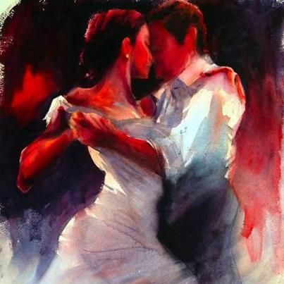 403x403 Man And Woman Dancing In Amorous Embrace Art Painting - Man And Woman Dancing Painting