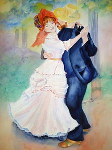 225x300 Man And Woman Dancing Paintings - Man And Woman Dancing Painting