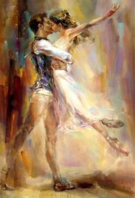 273x400 2018 High Quality Razumovskaya Man Woman Dancing Kiss Ballet - Man And Woman Dancing Painting