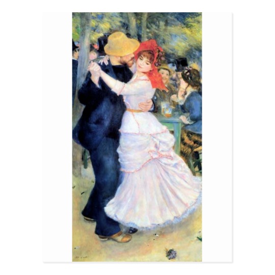 540x540 Man Woman Dancing Renoir Painting Postcard - Man And Woman Dancing Painting