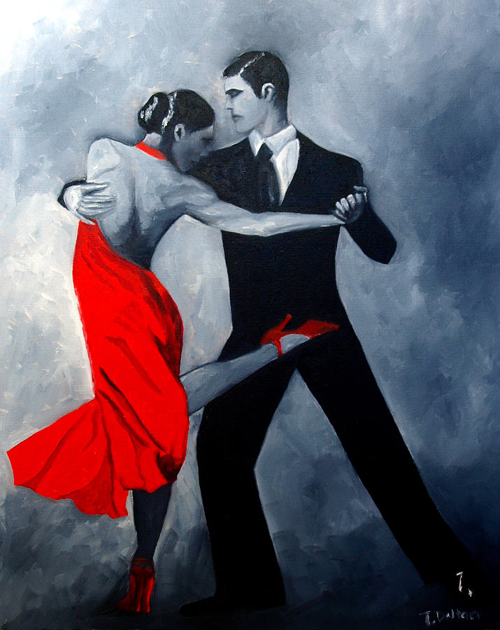 715x900 Tango Painting By Traci Dalton - Man And Woman Dancing Painting