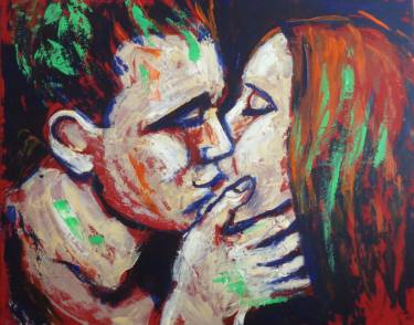 375x294 Man And Woman Kissing Paintings For Sale Saatchi Art - Man And Woman Kissing Painting