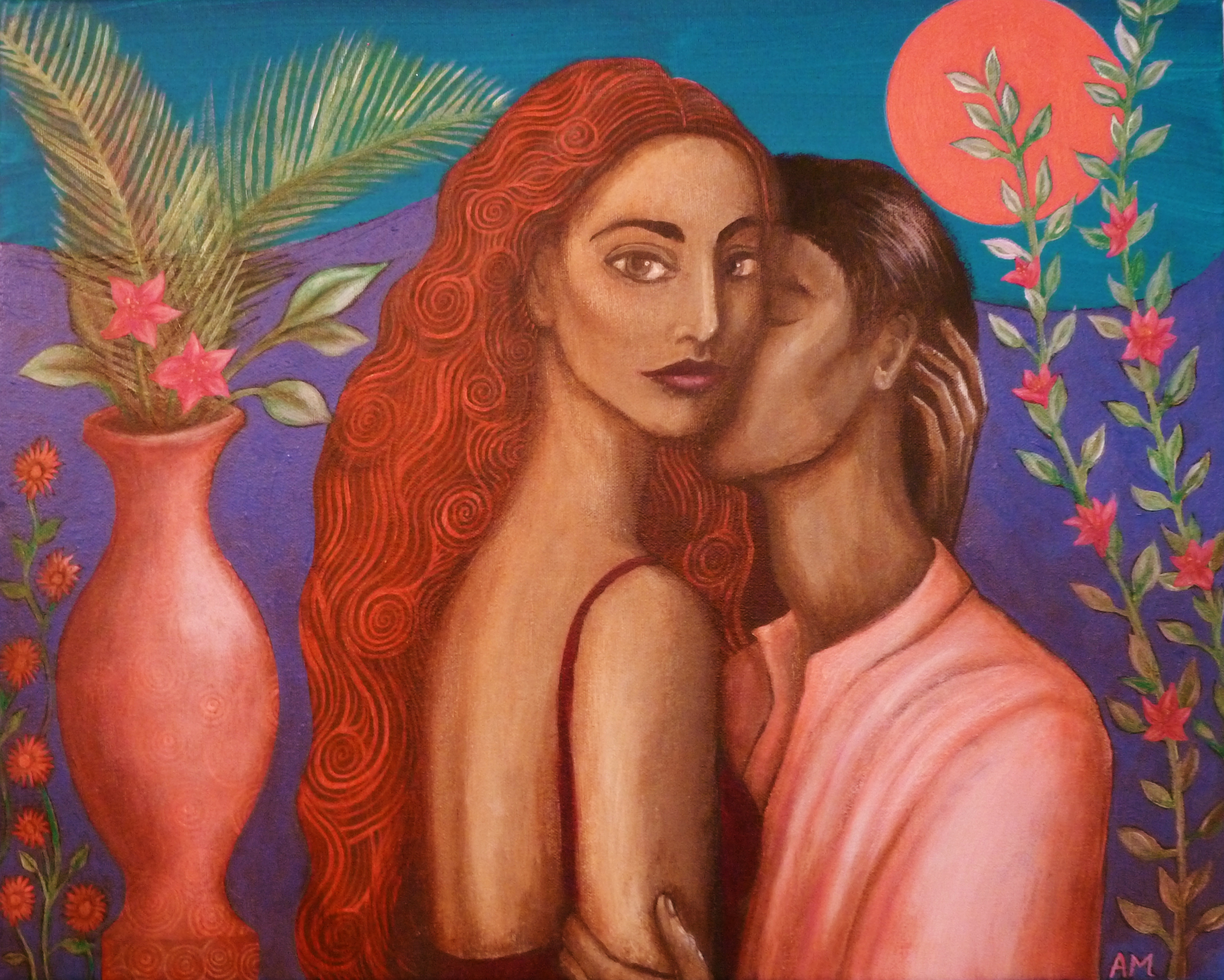 3525x2822 The Kiss Alice Mason Artist - Man And Woman Kissing Painting