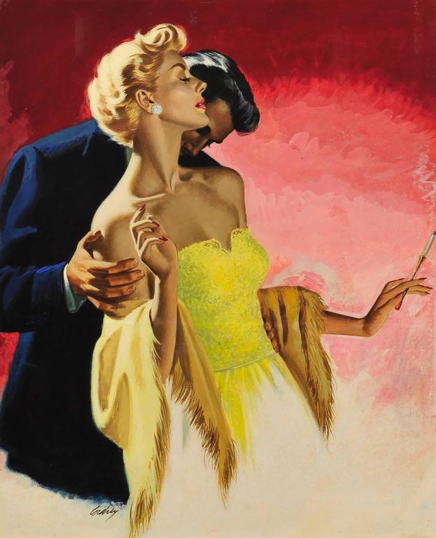 623x768 Earl Somers Cordrey - Man And Woman Kissing Painting