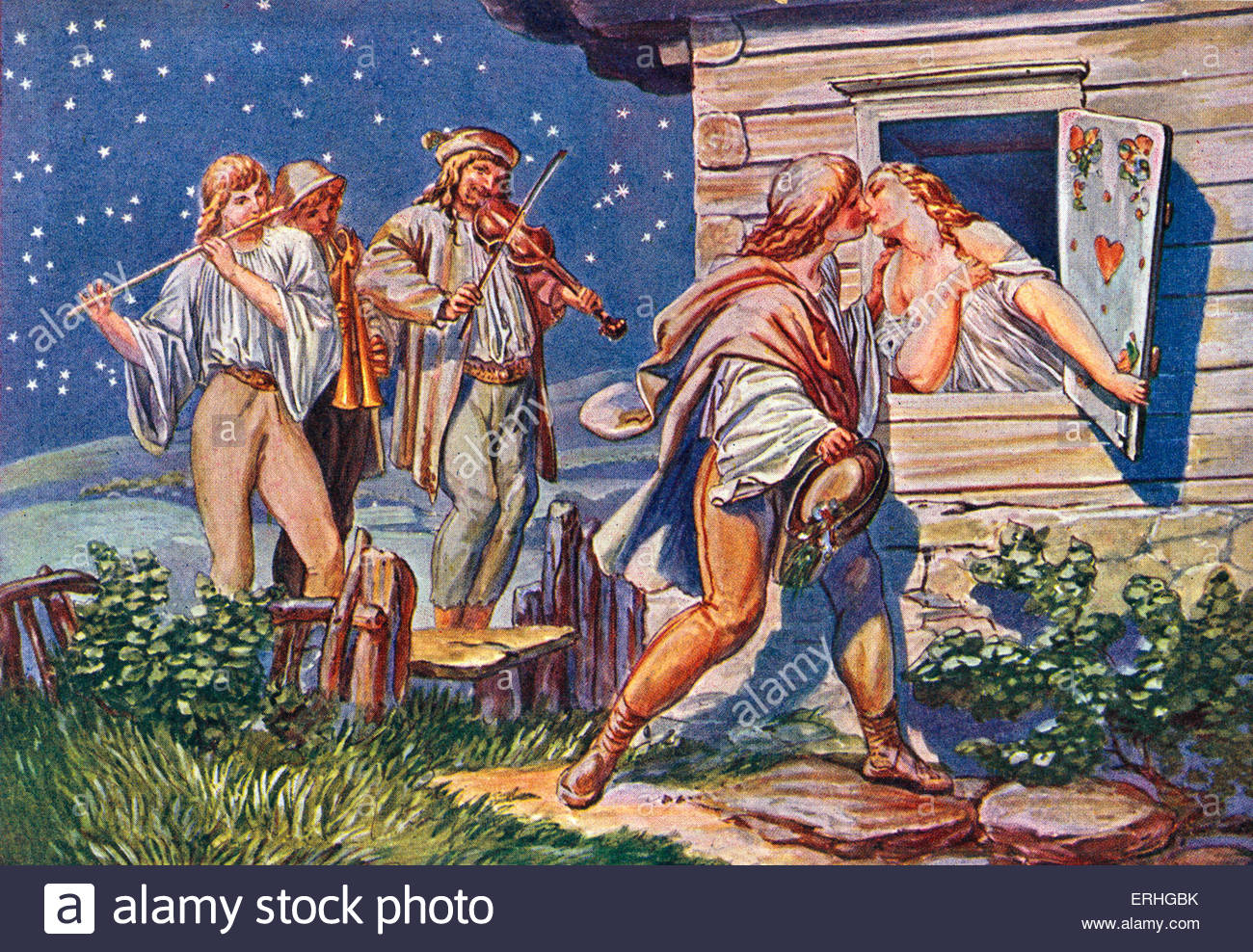 1300x988 Josef Manes - Man And Woman Kissing Painting