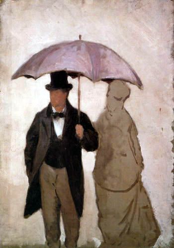 350x500 Gustave Caillebotte - Man And Woman Under Umbrella Painting