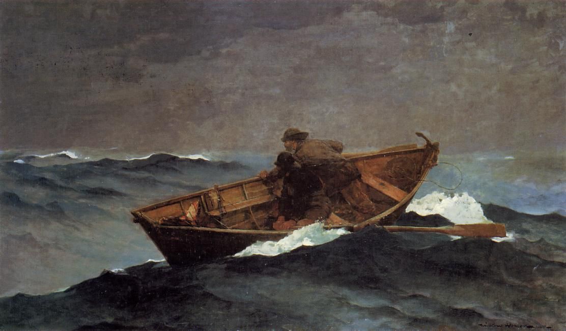 1112x651 Winslow Homer - Man At Sea Painting