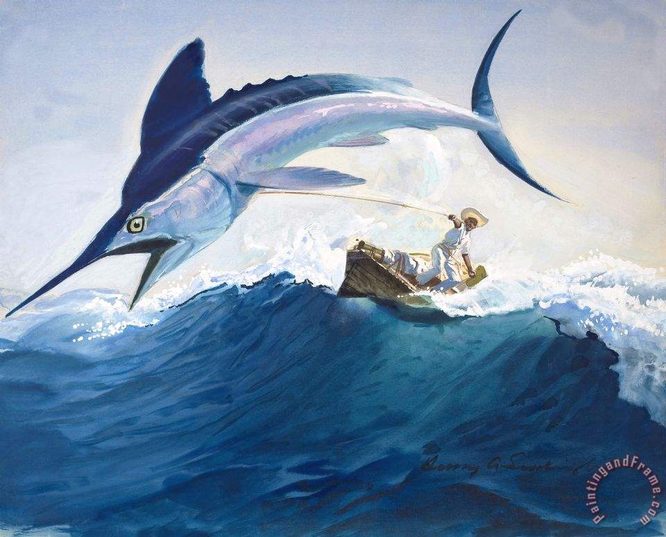 960x774 Harry G Seabright The Old Man And The Sea Painting - Man At Sea Painting