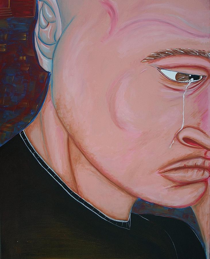 731x900 Crying Man Painting By Jose A Gonzalez - Man Crying Painting