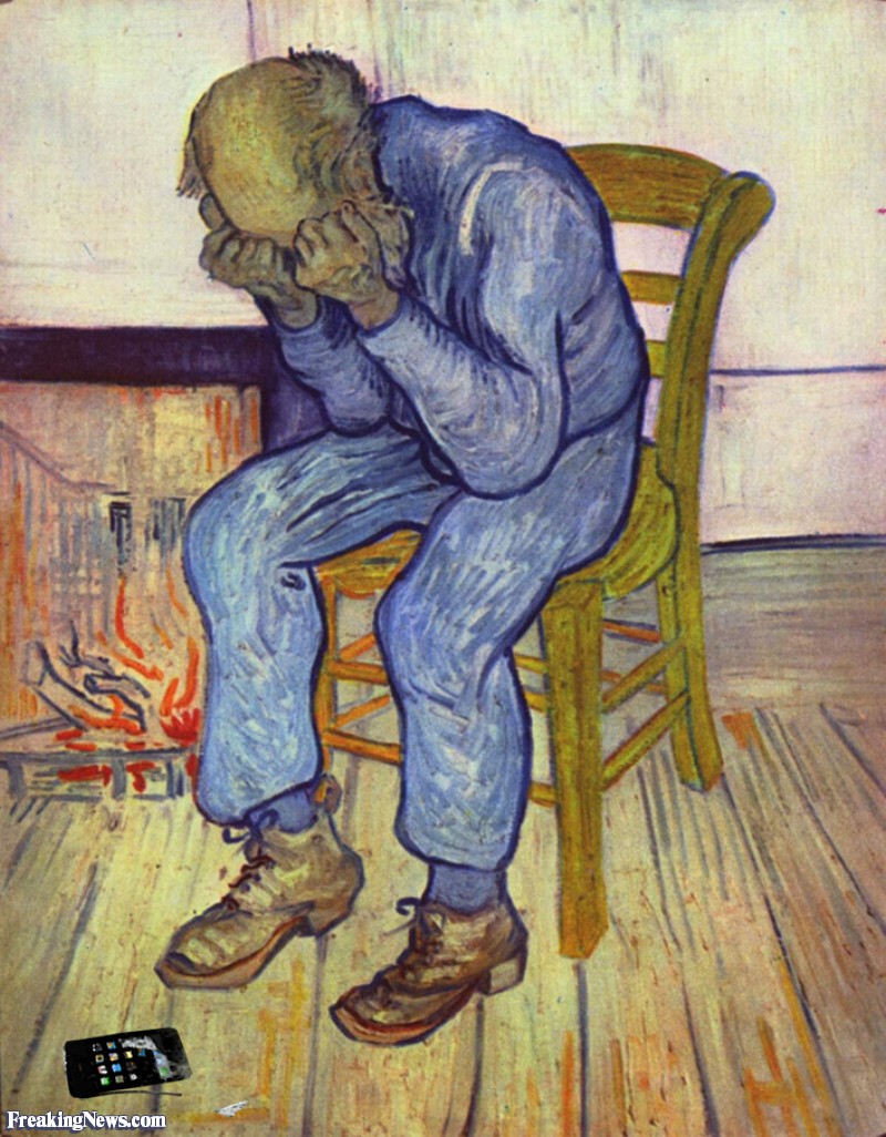 800x1026 Man Crying Over Broken Iphone Painting Pictures - Man Crying Painting