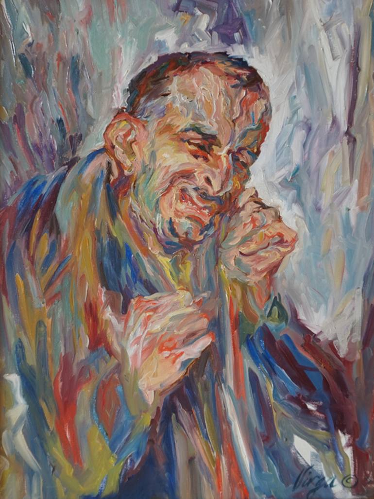 770x1027 Saatchi Art Crying Man Painting By Virga Siauciunaite - Man Crying Painting