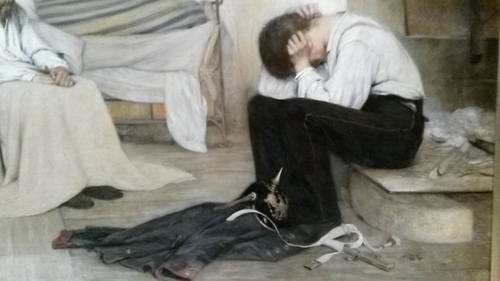 500x281 T O O G - Man Crying Painting