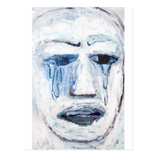 540x540 Crying Man (Face Portrait Expressionism ) Postcard - Man Crying Painting