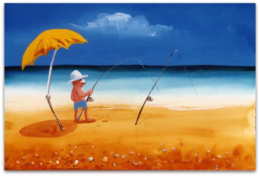 828x562 Man Fishing - Man Fishing Painting