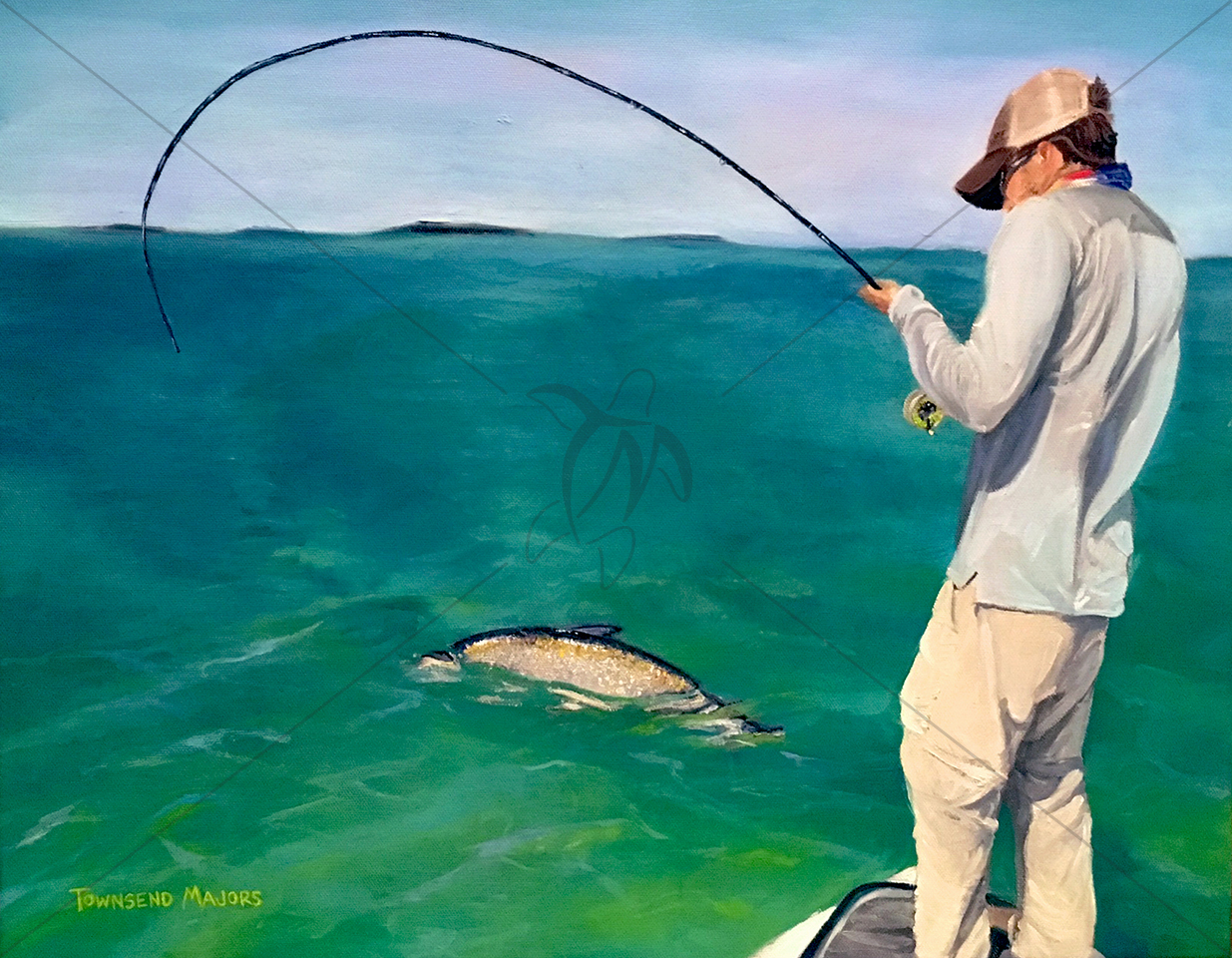 1235x960 Paintings Townsend Majors Llc - Man Fishing Painting