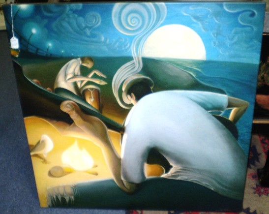 547x435 Vintage Artwork - Man Guitar Painting