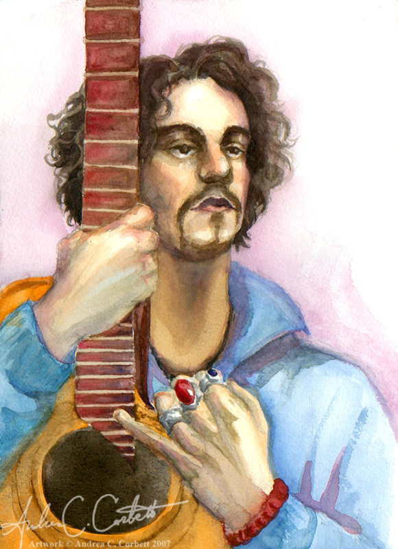 580x800 Figure Painting, Guitar Man By Andagora - Man Guitar Painting