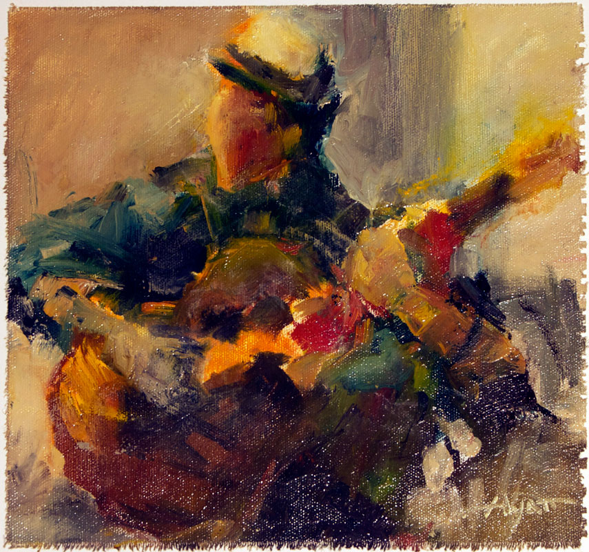 855x800 Guitar Man 2 By Hyatt Moore - Man Guitar Painting