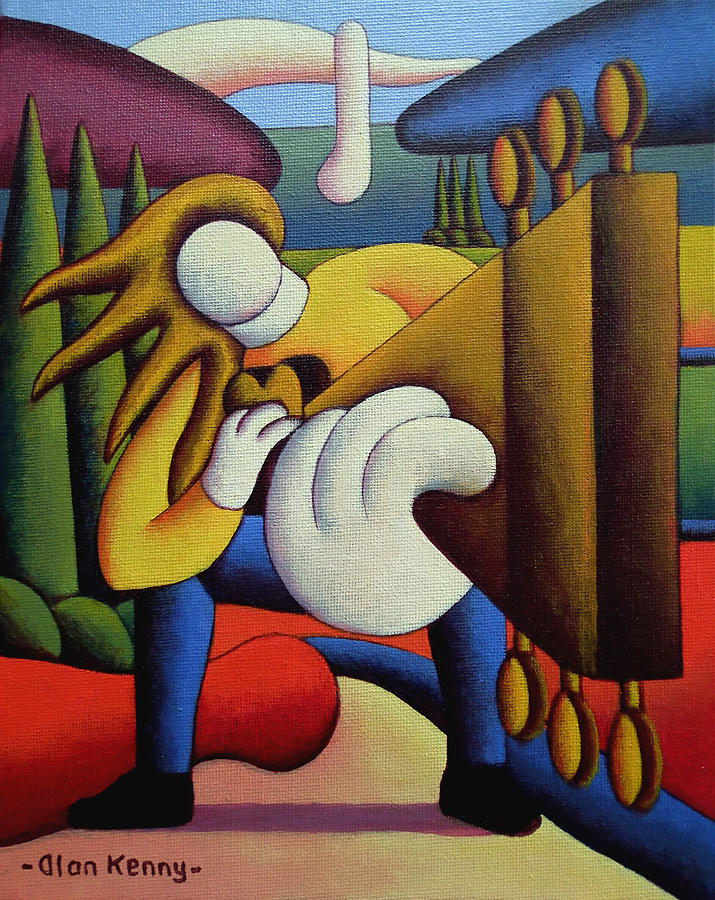 715x900 Guitar Man Painting By Alan Kenny - Man Guitar Painting