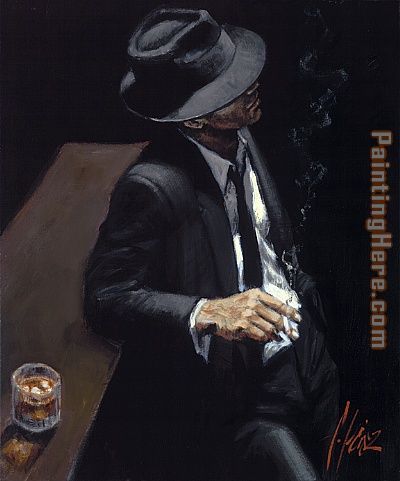 400x481 Fabian Perez Study For Man In Black Suit Ii Painting Anysize 50 - Man In Suit Painting