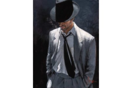 450x300 Man In Black Suit Iii Painting Fabian Perez Art - Man In Suit Painting