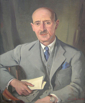 338x410 Portrait Of A Man In A Grey Suit - Man In Suit Painting