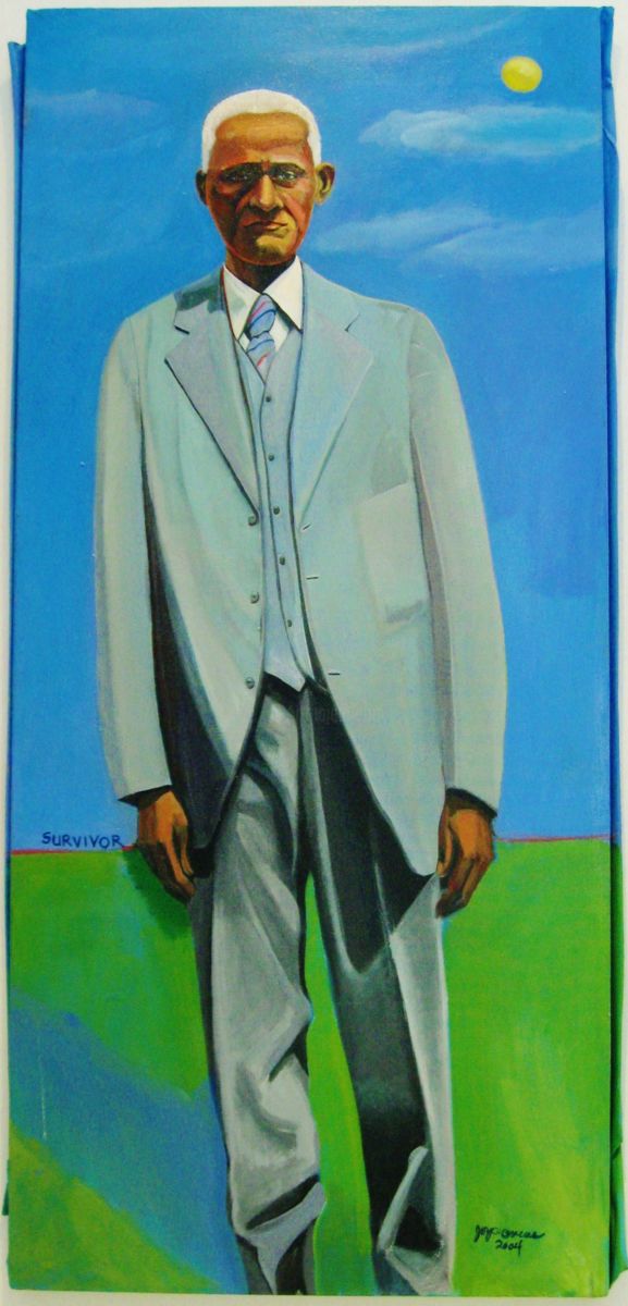 577x1200 Man In Gray Suit 40x19 5 Acrylic On Canvas.jpg (Joyce Owens) - Man In Suit Painting
