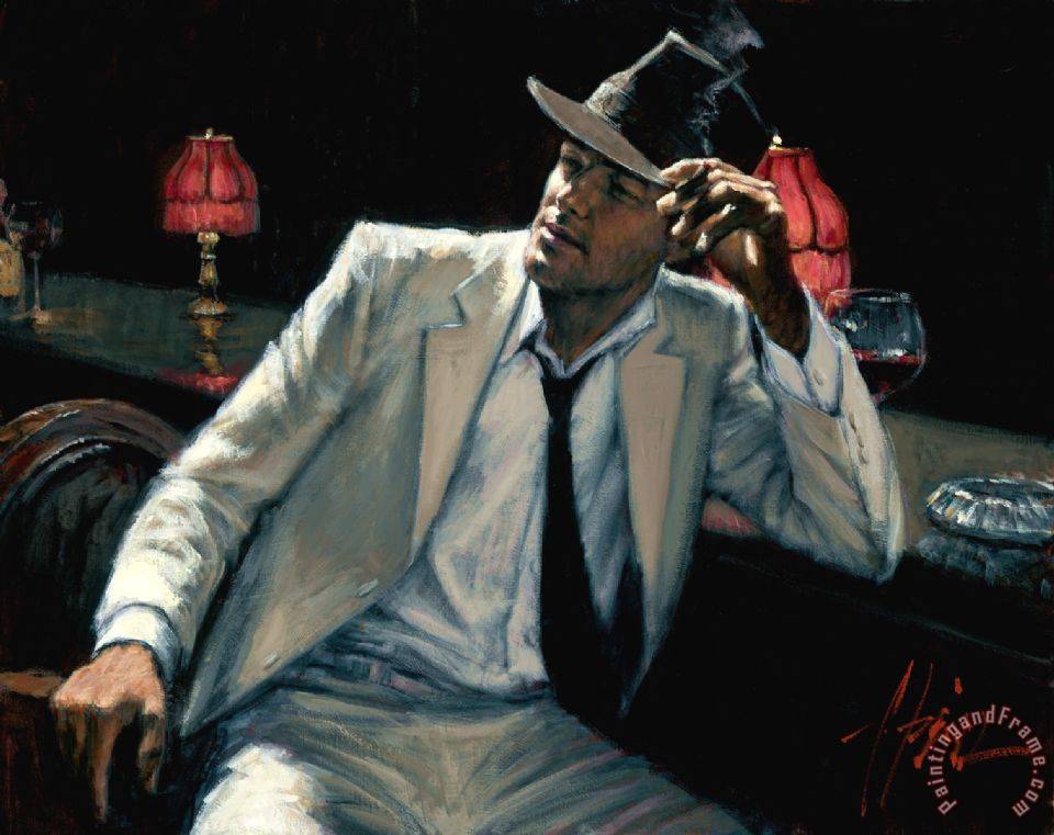 960x761 Fabian Perez Man In White Suit V Painting - Man In Suit Painting