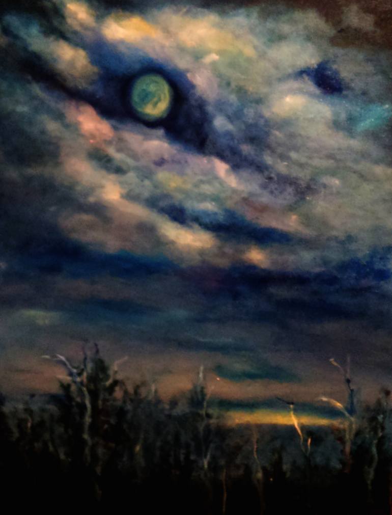 770x1011 Saatchi Art Man In The Moon Painting By Jody Scott Olson - Man In The Moon Painting