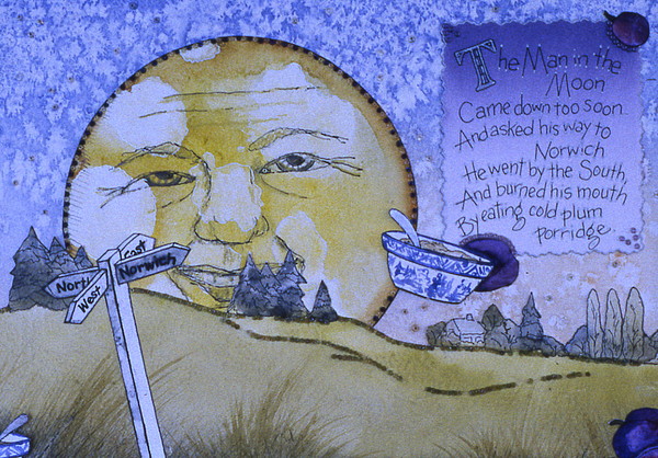 600x418 The Man In The Moon Painting By Victoria Heryet - Man In The Moon Painting